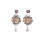 Sunflower Pink Rhinestone Earrings