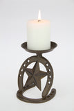 Cast Iron Horse Shoe Candle Holder