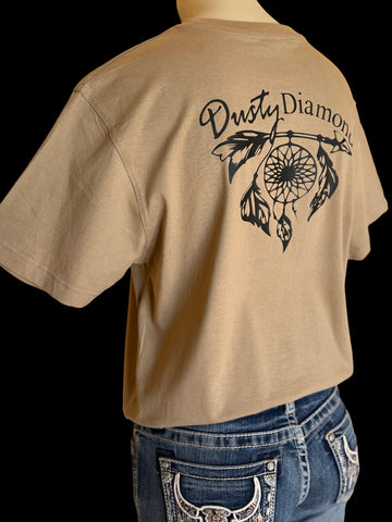 Dusty Diamonds Dark Beige Logo Shirt