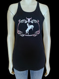 Bronc Buckle Dusty Diamonds Black Tank Top