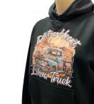 Heart Like A Truck Ladies Black AWW Graphic Fleece Hoodie ON SALE