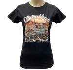 Heart Like A Truck Ladies Black AWW SS Graphic Shirt ON SALE