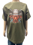 Fierce Bull Teen Boy's Olive AWW SS Graphic Shirt NEW