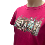 Beautiful Crazy Teen Girls AWW Pink SS Graphic Shirt ON SALE