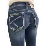 Zig Zag Dark Wash Charme Mid-Rise Easyfit Bootcut Jeans NEW