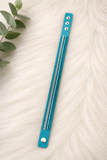 Turquoise Rhinestone Leather Strap Bracelet