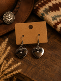 Silver Heart with Crystal Stainless Steel Hook Earrings