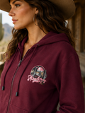 Strawberry Wine Dusty Diamonds Zip Hoodie