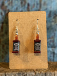 Jim Beam Bottle Sterling Silver Hook Earrings