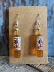 Captain Morgan Bottle Sterling Silver Hook Earrings