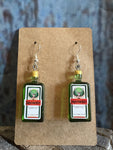 Jager Bottle Sterling Silver Hook Earrings