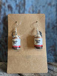 Canadian Club Cola Can Sterling Silver Hook Earrings