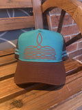 Dusty Diamonds Teal Classic Boot Stitch Trucker Cap