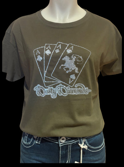 Dusty Diamonds Playing Cards Glitter Shirt