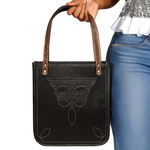 Boot Stitch Genuine Leather Handbag