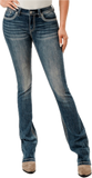 Theodora Turquoise Stud Grace In LA Easyfit Mid Rise Bootcut Jeans
