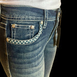 Theodora Turquoise Stud Grace In LA Easyfit Mid Rise Bootcut Jeans