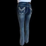 Theodora Turquoise Stud Grace In LA Easyfit Mid Rise Bootcut Jeans