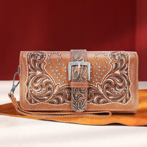 Brown Montana West Cut-Out Buckle Collection Wallet