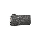 Black Floral Tooled Collection Montana West Phone Wallet/Crossbody Bag