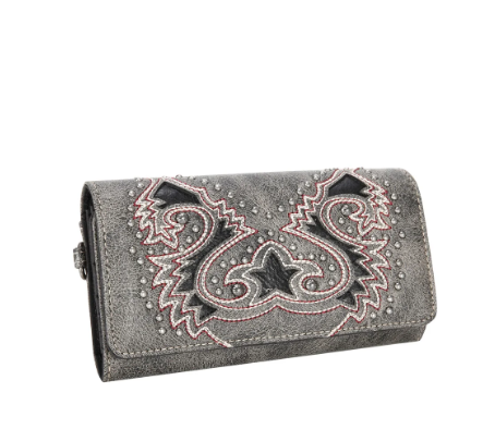 Grey Boot Scroll Collection Montana West Wallet