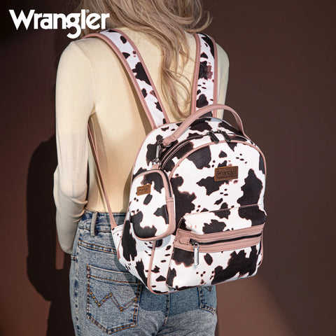 Wrangler Cow Print Backpack With Coin Purse