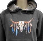 Ladies Blue Feather AWW Charcoal Graphic Fleece Hoodie ON SALE