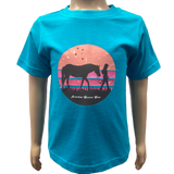 Sunset Cowgirl Toddler Girls Turquoise AWW SS Graphic Shirt ON SALE