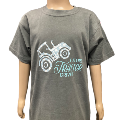 Future Tractor Driver Toddler Boy's Charcoal AWW SS Graphic Shirt ON SALE