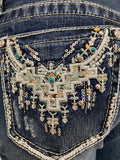 Sequin Tiara Plus Size Fit Grace In LA Jeans ON SALE AU14 Left