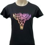 Rainbow Longhorn Teen Girls Black AWW SS Graphic Shirt