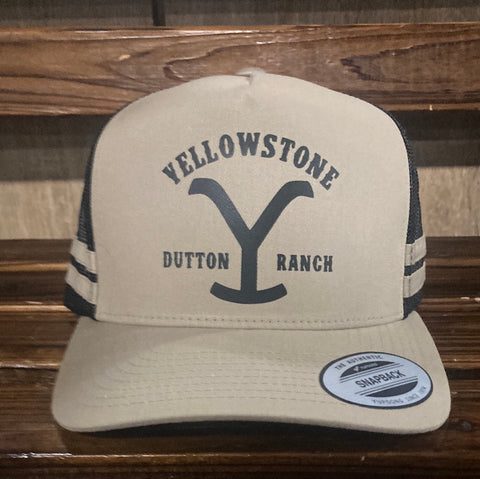 Yellowstone Dutton Ranch Khaki/Black Snapback Trucker Cap RESTOCKED