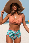 Apricot Criss Cross Front High Waisted Bikini Set CLEARANCE SALE