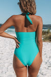 Halter Neck Green One Piece Swimsuit CLEARANCE SALE