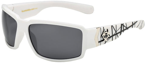 Mens White Caution BioHazard Optics Sunglasses