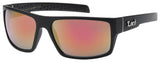 Unisex Matte Black Mirrored Lense LOCS Sunglasses