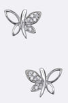 Cubic Zirconia Butterfly Stud Earrings ON SALE