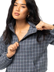 Upper East Plaid Half Zip Comfy Fleece Ladies Rusty Jacket CLEARANCE SALE