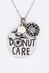 I Donut Care Charm Necklace & Earrings