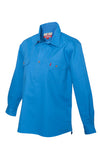 Light Blue Half Button Long Sleeve 100% Cotton Nungar Boys Workshirt ON SALE