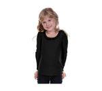 Black Ruffle Little Girl Long Sleeve Shirt 3-6 Years CLEARANCE SALE