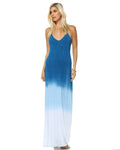 Blue Ombre Dip-Dye Halter Maxi Dress CLEARANCE SALE