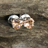 4mm Cubic Zirconia Heart Stud Earrings