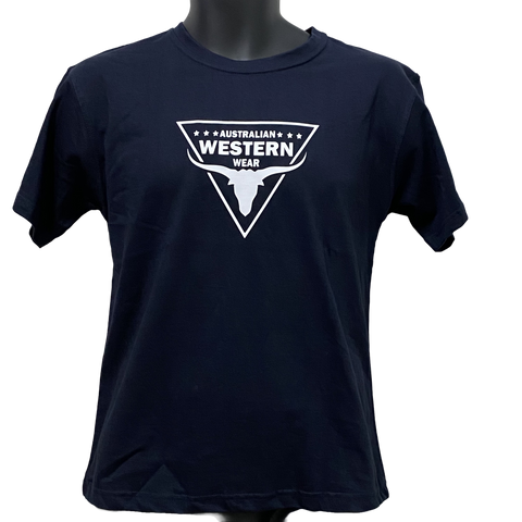 Navy Boys Longhorn Australian Western Wear Youth Shirt