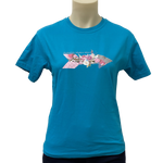 Teen Girls Floral Arrow Australian Western Wear Turquoise Short Sleeve Shirt
