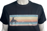Sunset Cowboy Men's Black AWW SS Graphic Shirt