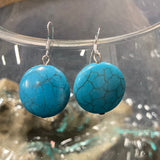 Turquoise Stone Hook Earrings