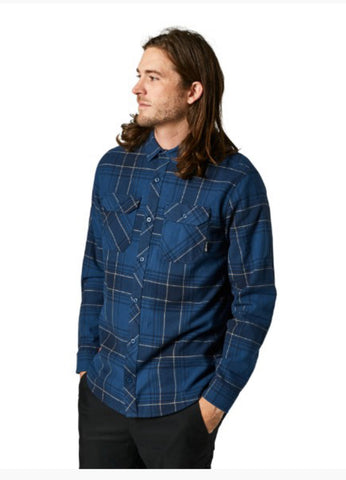 Fox Dark Indigo Traildust 2.0 Long Sleeve Flannel Shirt ON SALE
