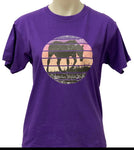 Sunset Horse Little Girls Purple AWW SS Graphic Shirt
