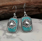 Turquoise Western Aztec Earrings
